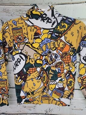H&M Garfield Graphic Hoodie Kids Size 8-10Y Colourful Cartoon Print